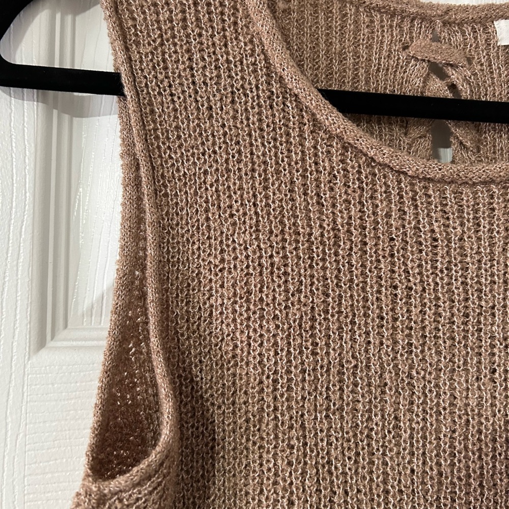 Blu Pepper Women's Tan Knit Tank Top - Picture 5 of 6